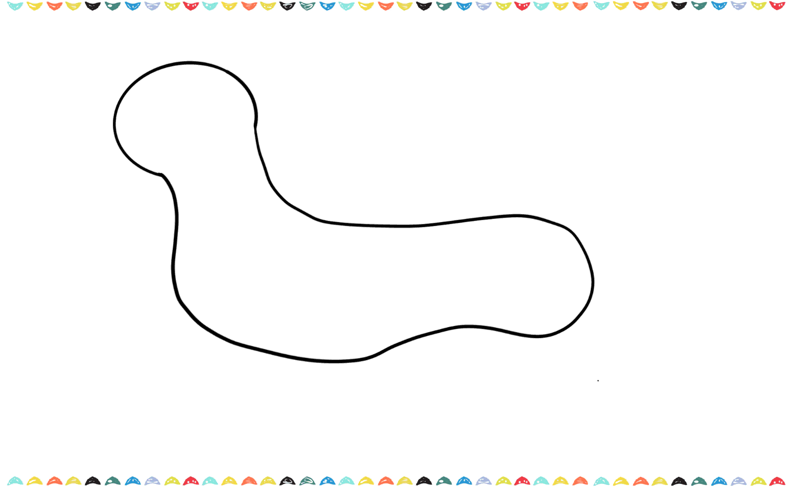 Refining the initial oval sketch with smooth, curved lines to create the clear outline of a cartoon dog's body step 4