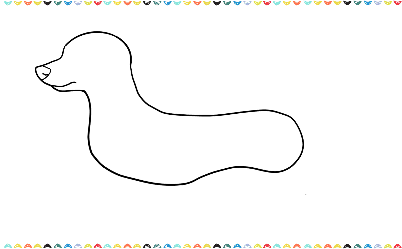 how to draw a cartoon dog sketch the the snout and the nose step 6