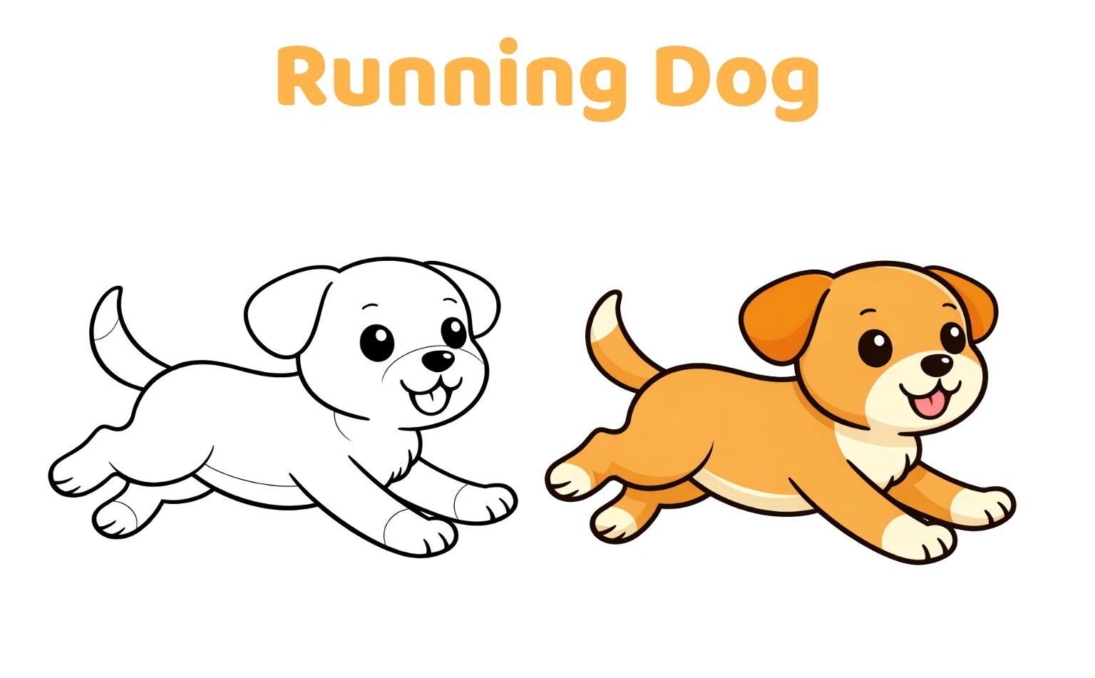 running dog drawing idea easy for beginners