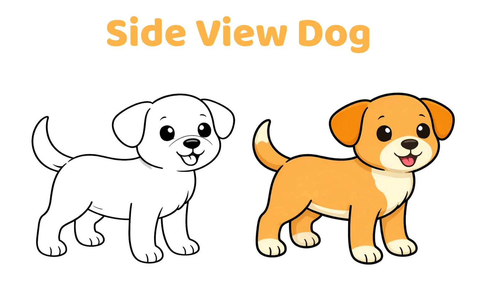 side view dog drawing idea simple for beginners