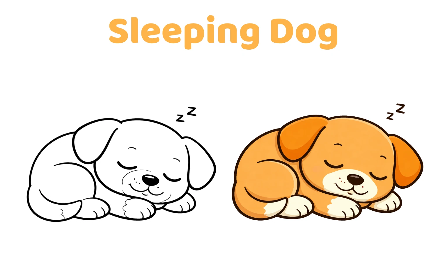 sleeping puppy drawing idea cute easy for kids