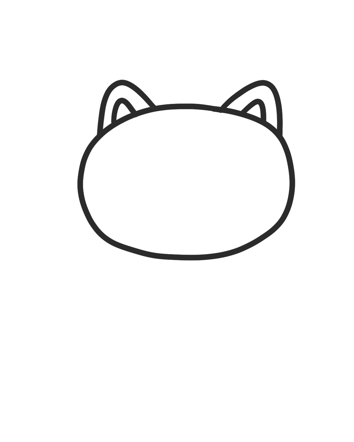 easy cat doodle step 1 draw a circle for the head and two tiny ears