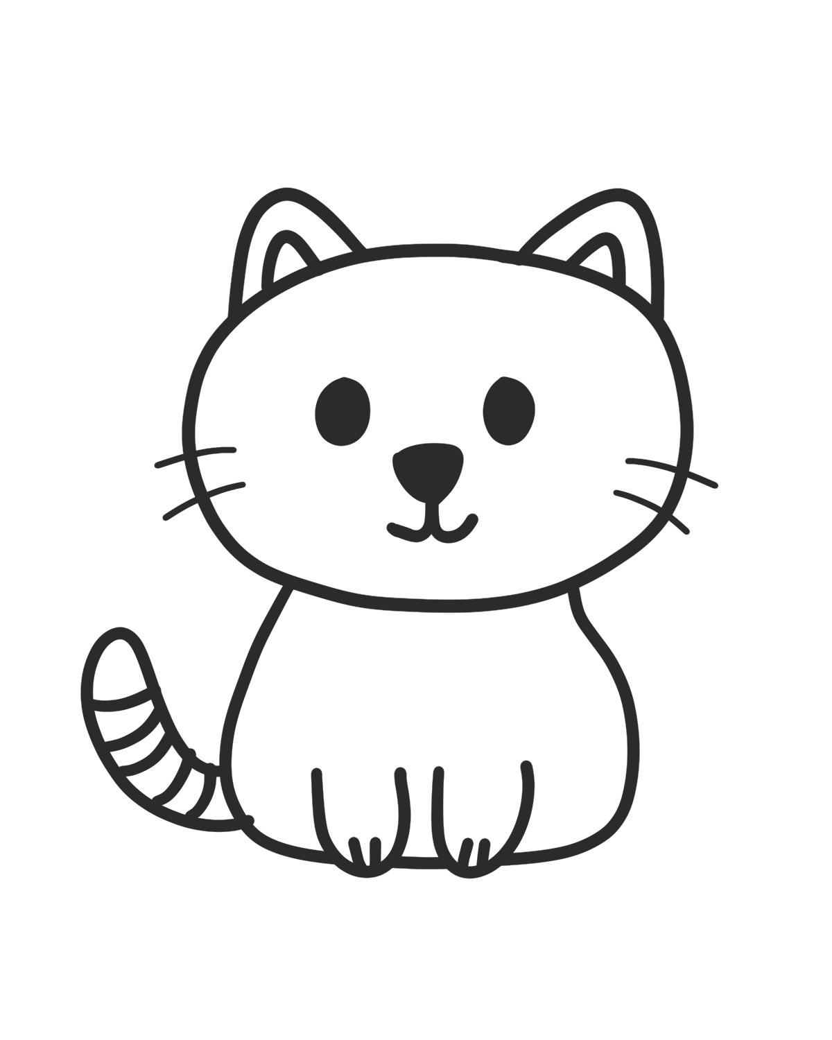 easy cat doodle step 4 draw eyes nose and a cute mouth