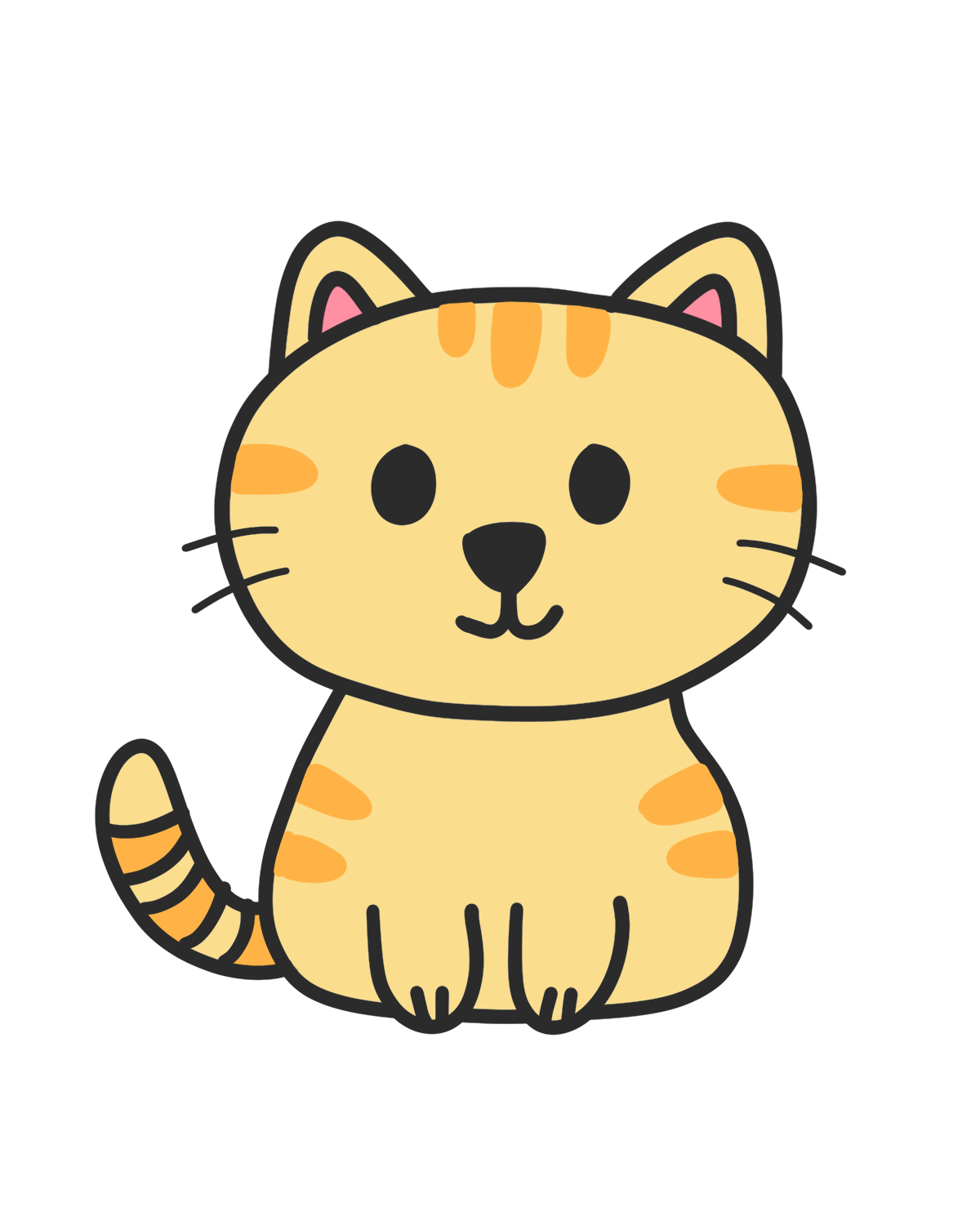 easy cat doodle final drawing simple cat for kids