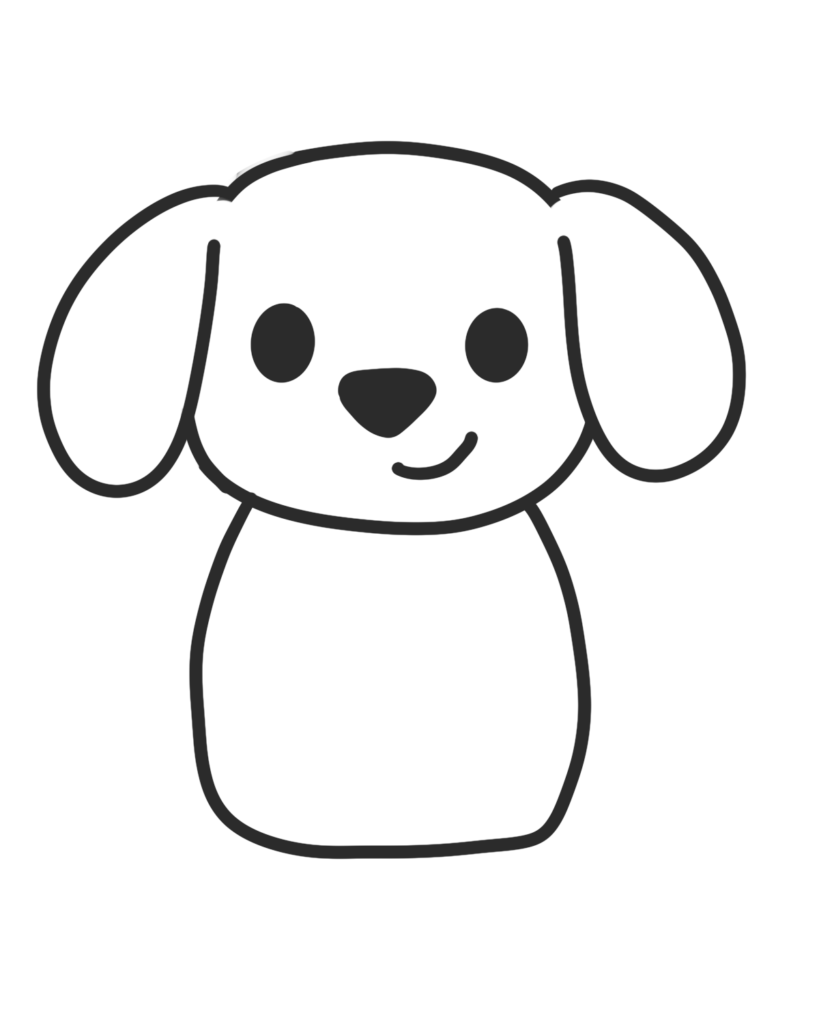 easy dog doodle step 4 draw eyes nose and smile