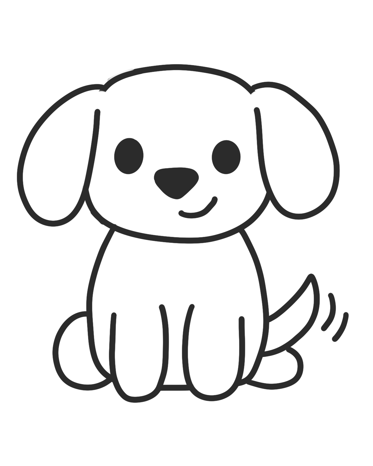 easy dog doodle step 5 draw simple legs