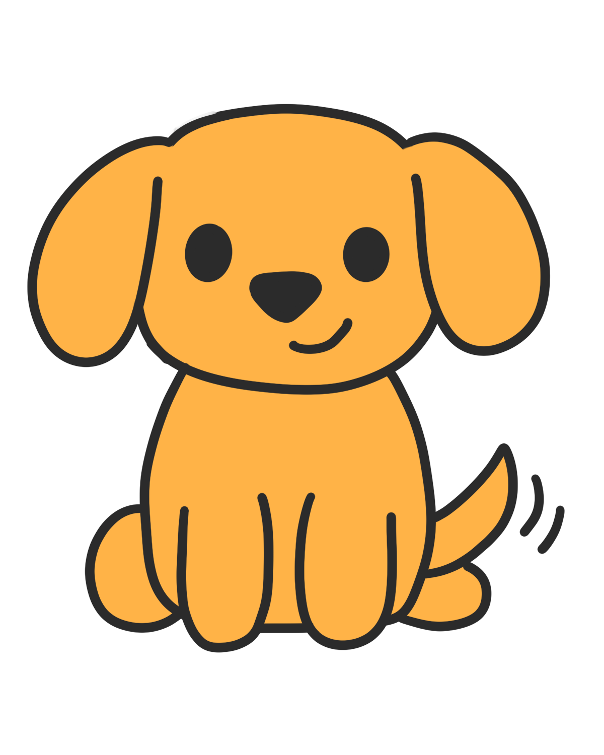 easy dog doodle final drawing simple dog for kids
