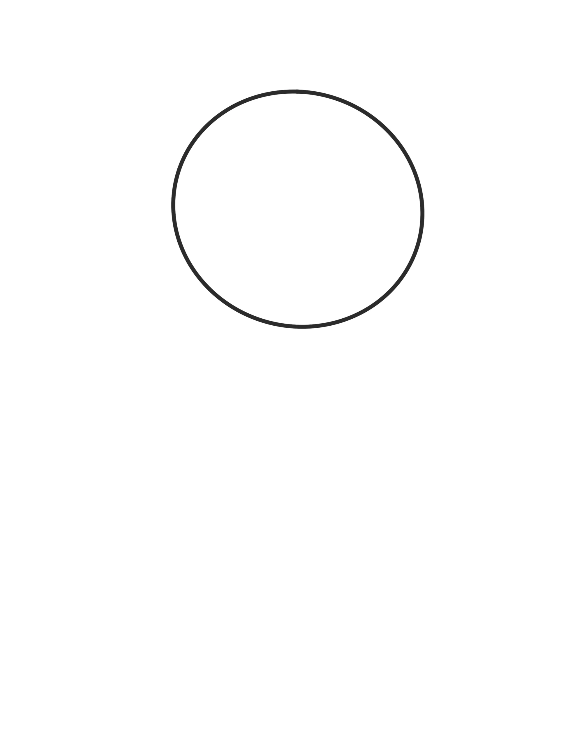 Drawing Kris Dark World step 1: Sketching a basic oval head shape.