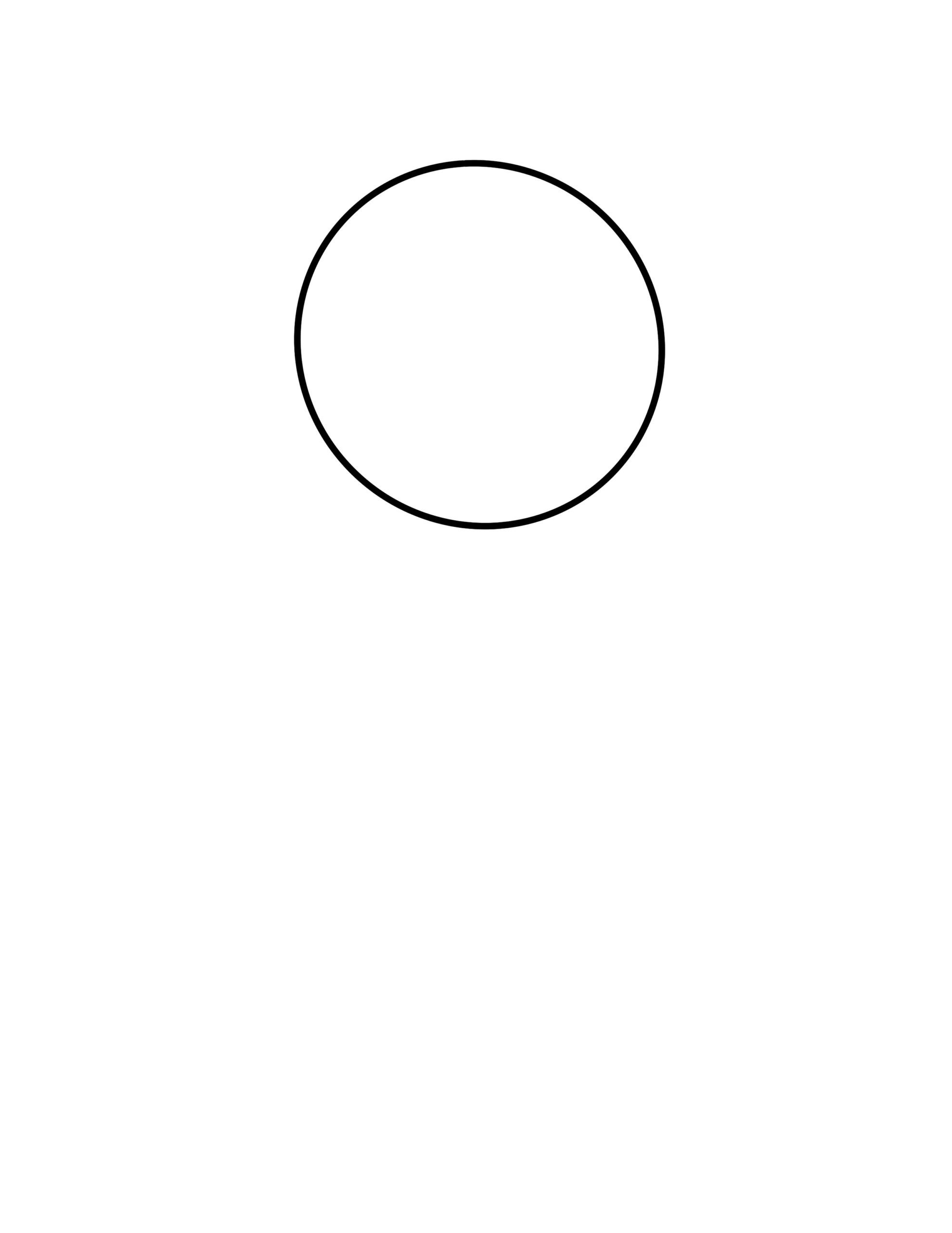 How to draw Deltarune Kris step 1: starting with a round circle for the head.