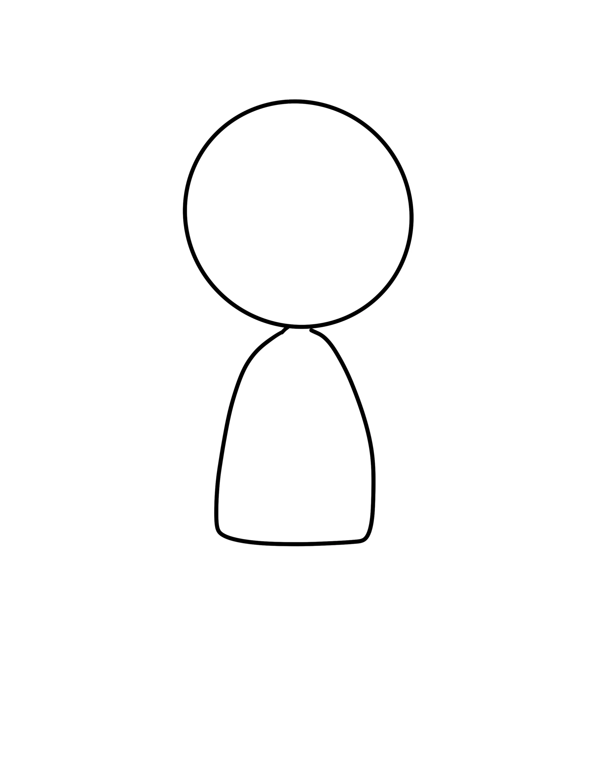 Step 2: Drawing Kris's simple body.