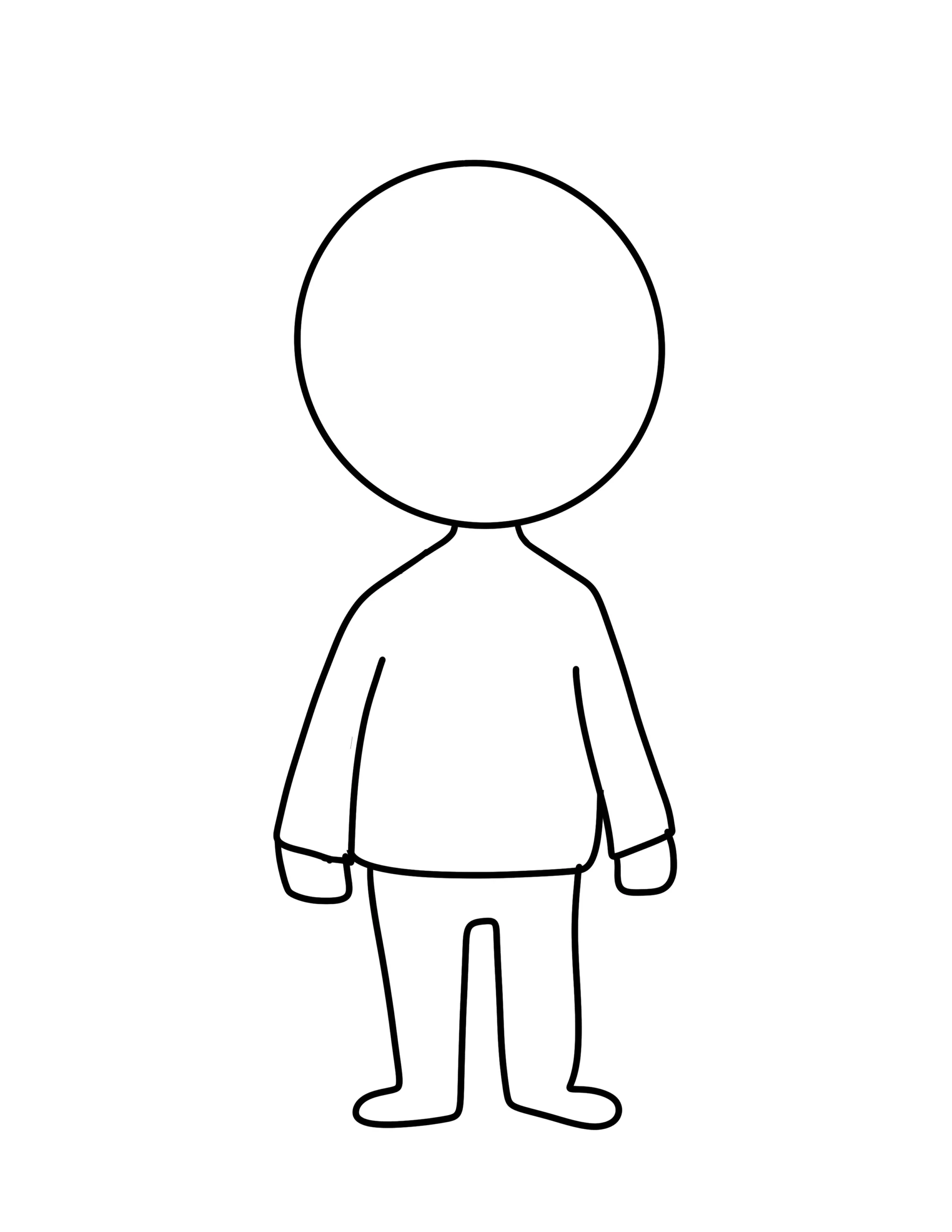 
Step 4: Sketching two easy hands to the Kris drawing.