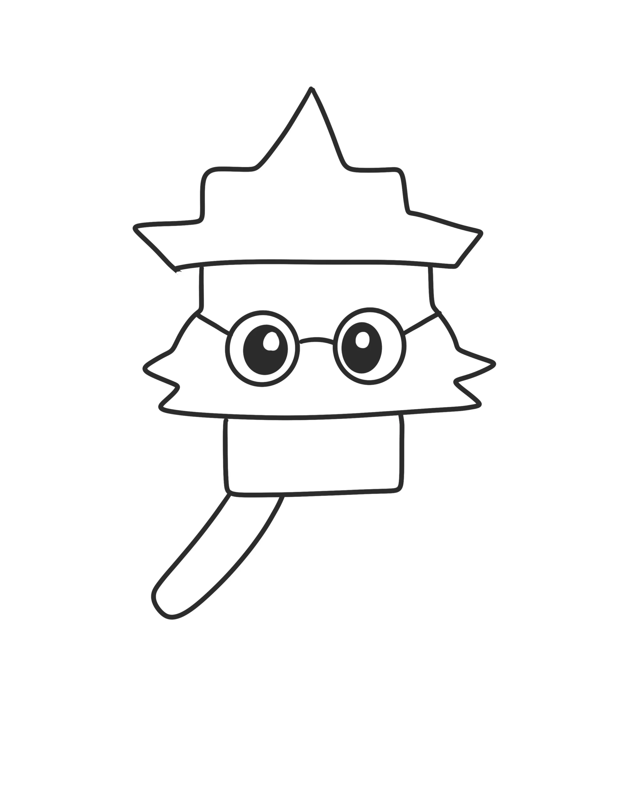 Step 3: Adding a pink scarf to the Ralsei drawing.