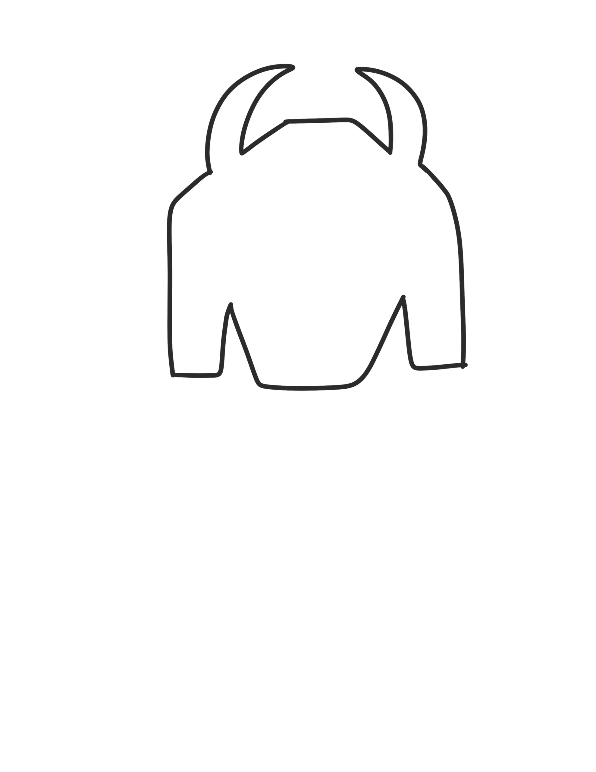 How to draw Ralsei step 1: Sketching a head for the Prince of Darkness.