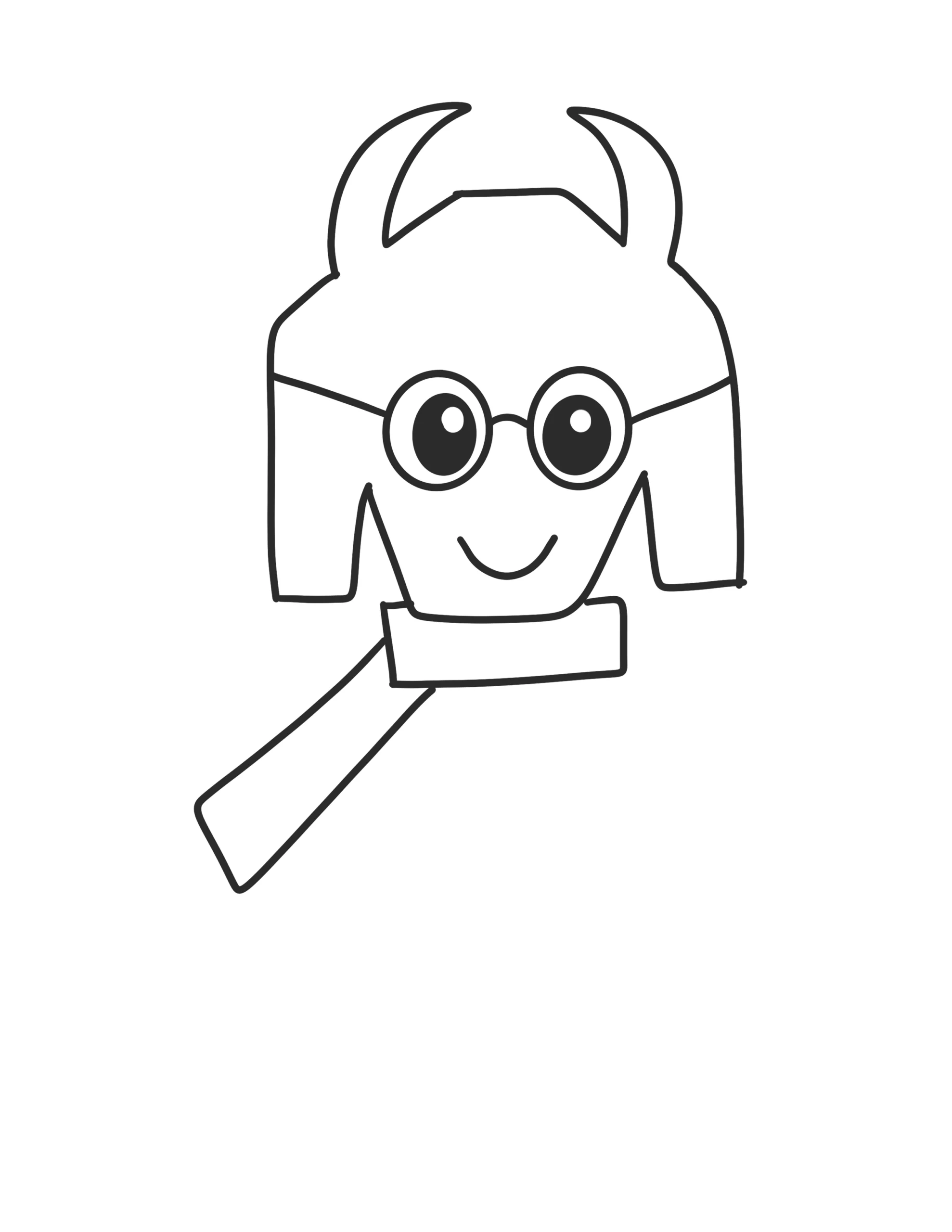 Step 3: Adding a long green robe shape to the Ralsei drawing guide.