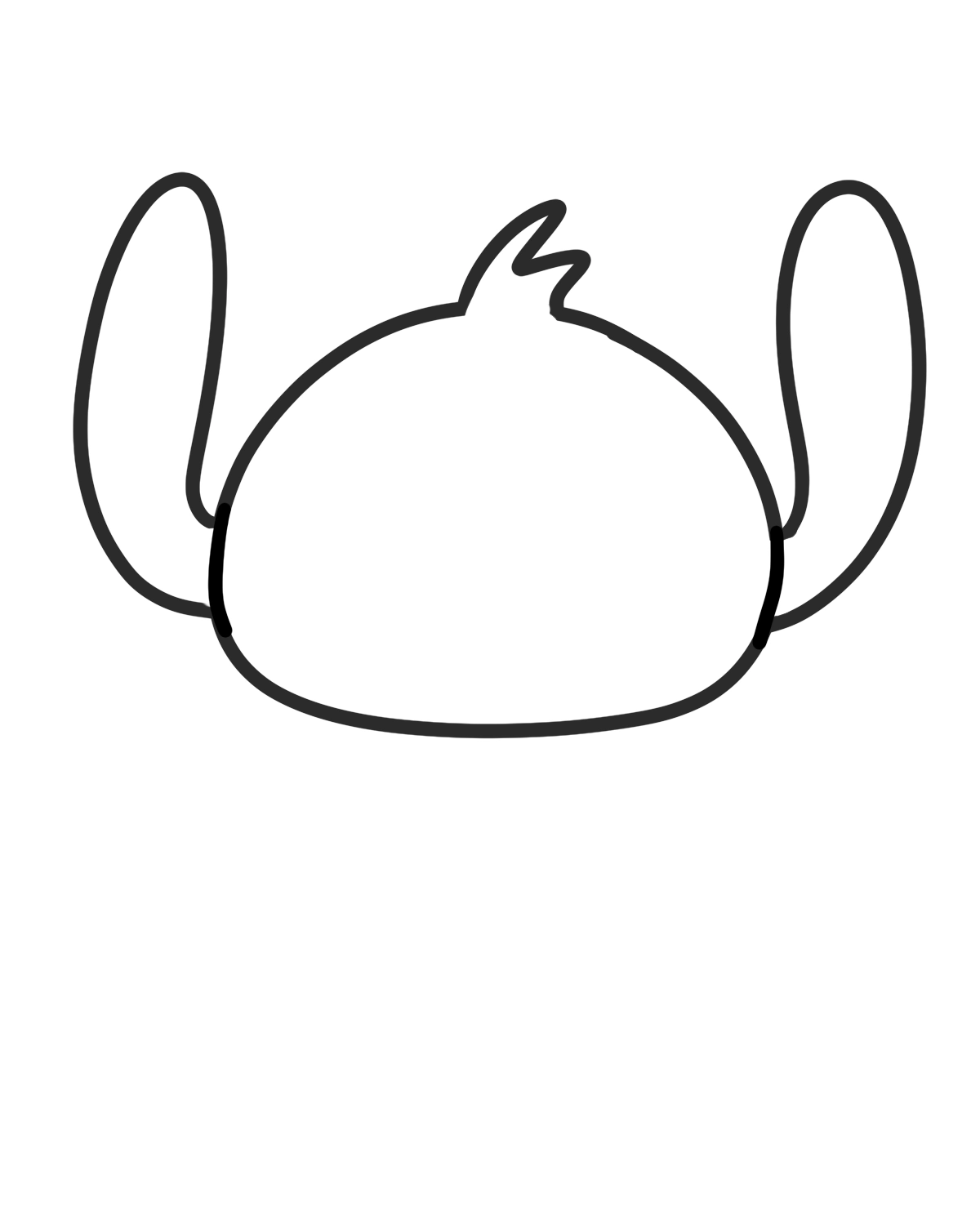 easy stitch doodle step 2 draw two cute ears