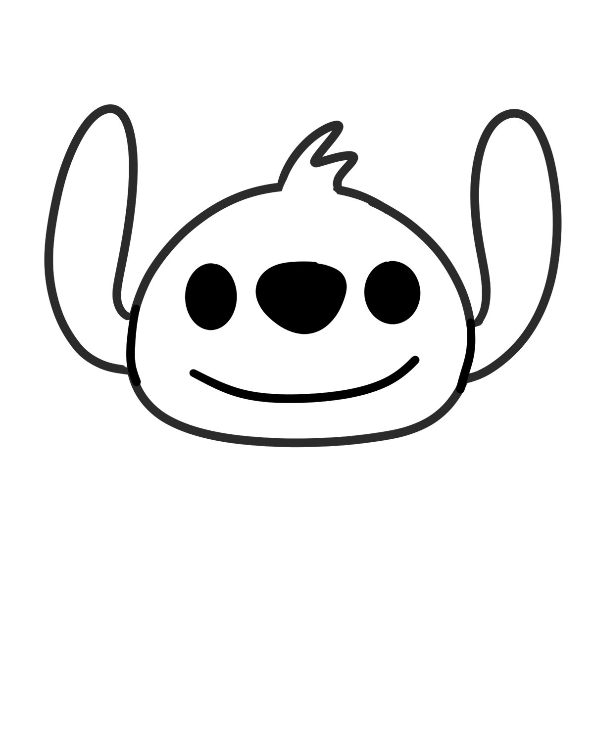 easy stitch doodle step 3 draw eyes nose and smiling mouth