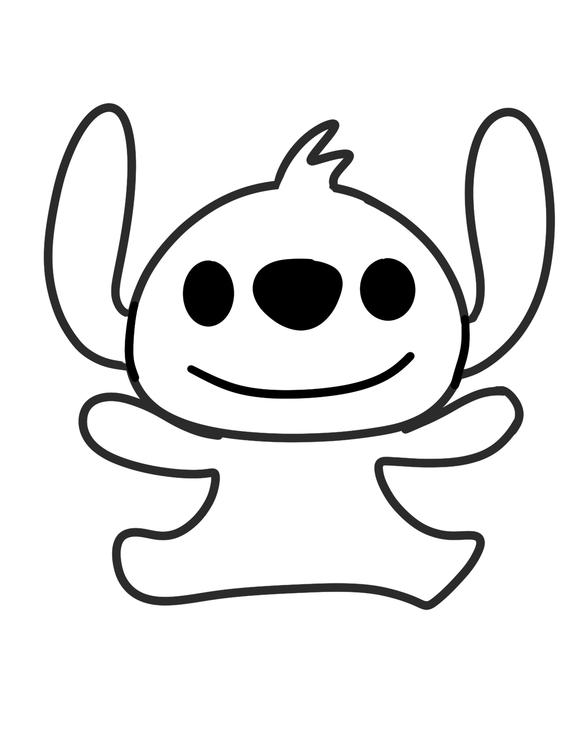 cute stitch doodle step 4 draw simple armas and legs