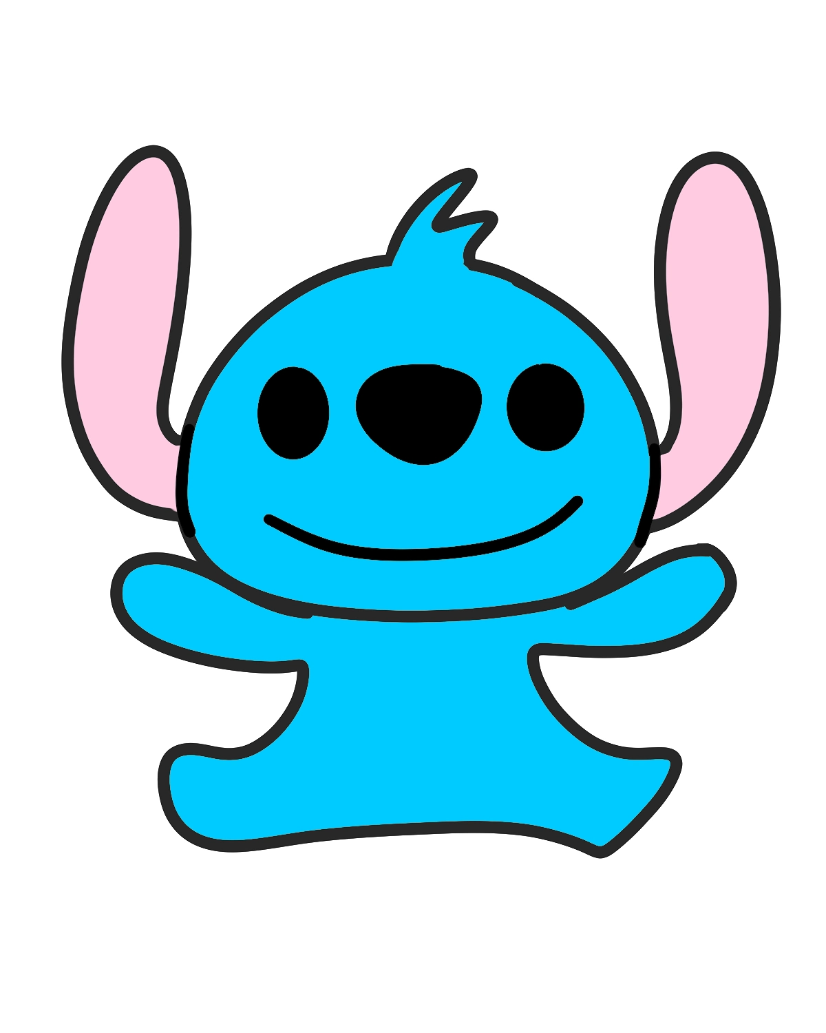 Stitch doodle final drawing simple Stitch drawing for kids