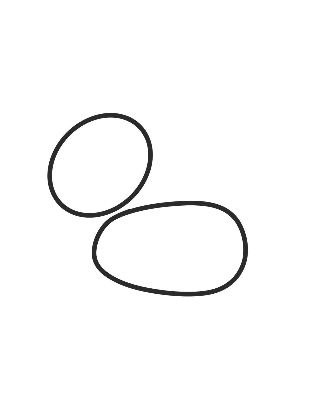 easy unicorn doodle step 1 draw two circles for the head and body