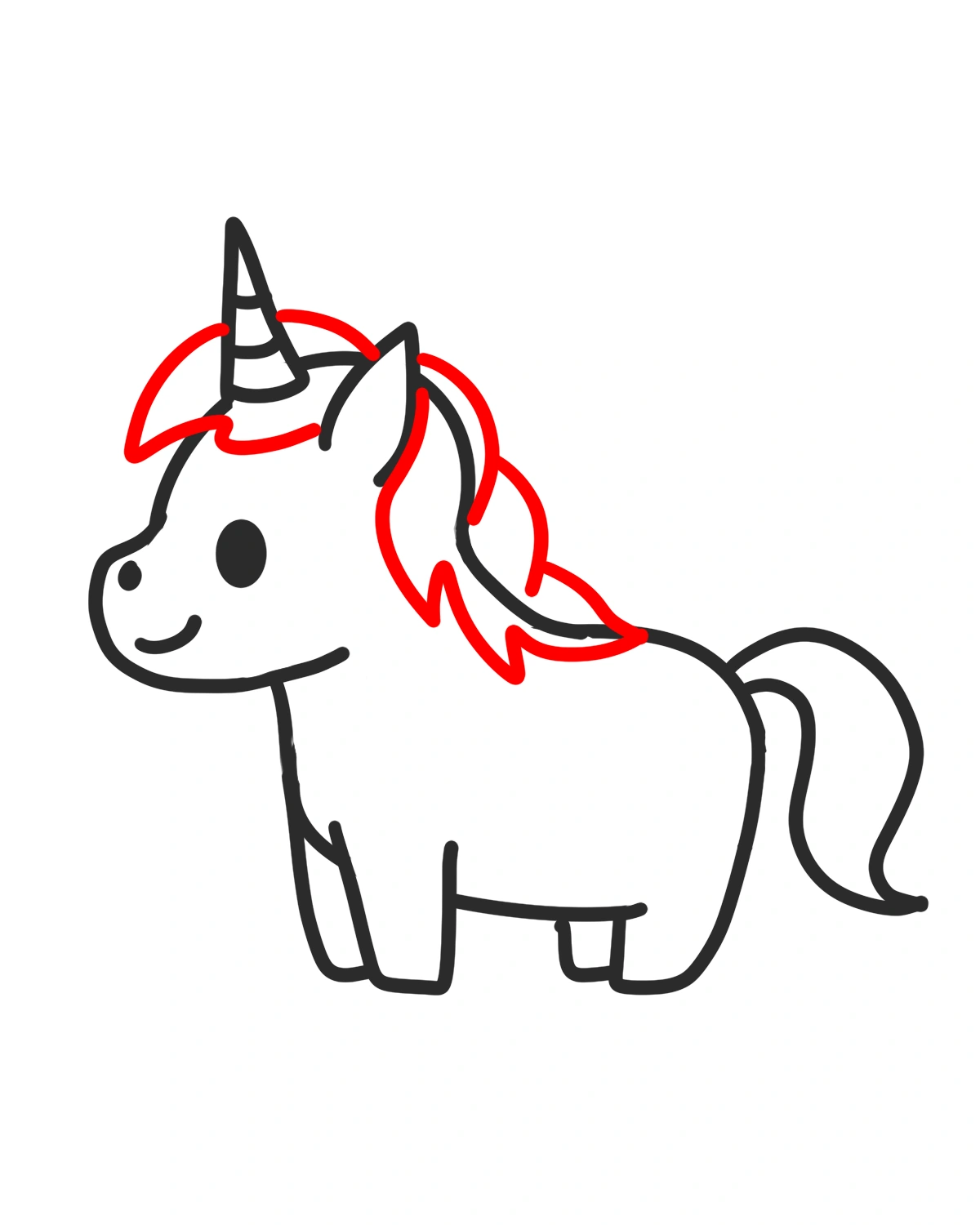 easy unicorn doodle draw the mane